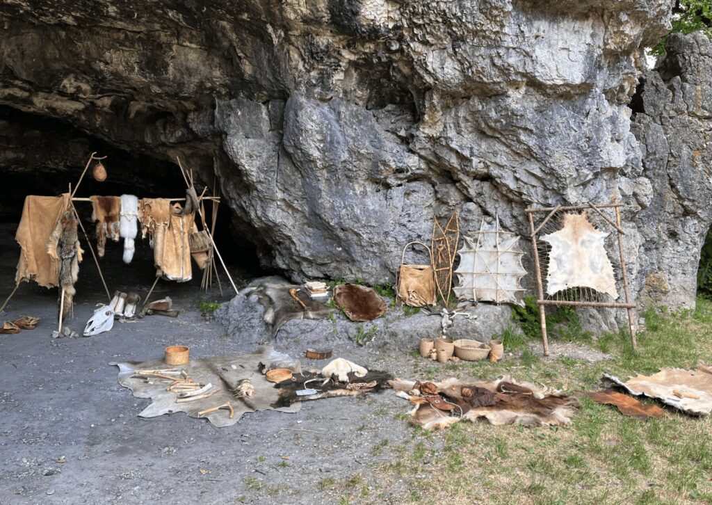 Reconstruction of a scene in front of Kesslerloch cave in Thayngen, Switzerland. Image source: popsci.com. Photo.