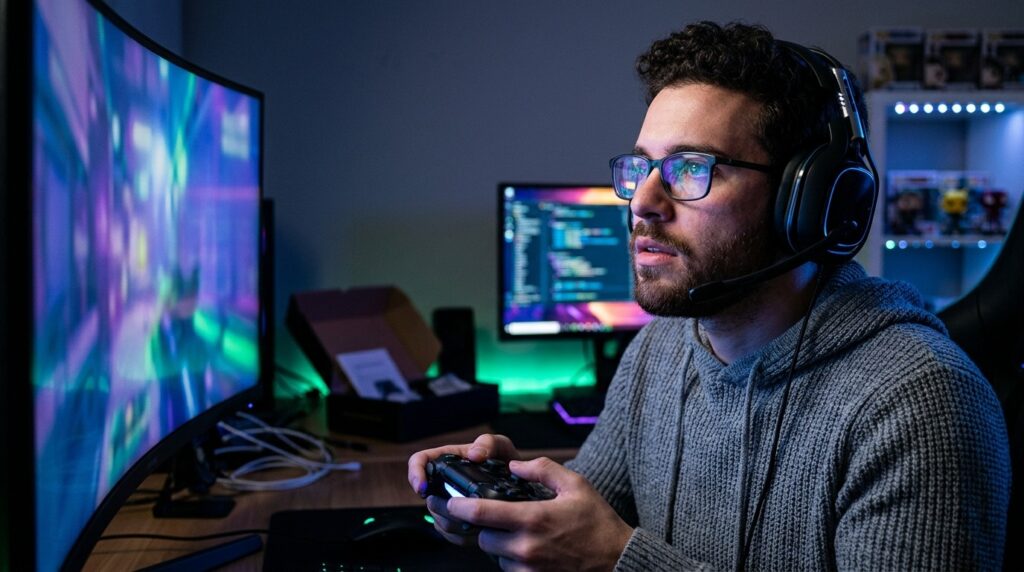 Time flies especially fast when we play computer games. Photo.