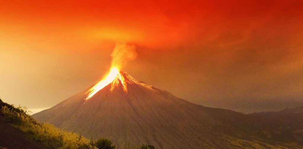 The study of volcanoes is called volcanology. Photo.