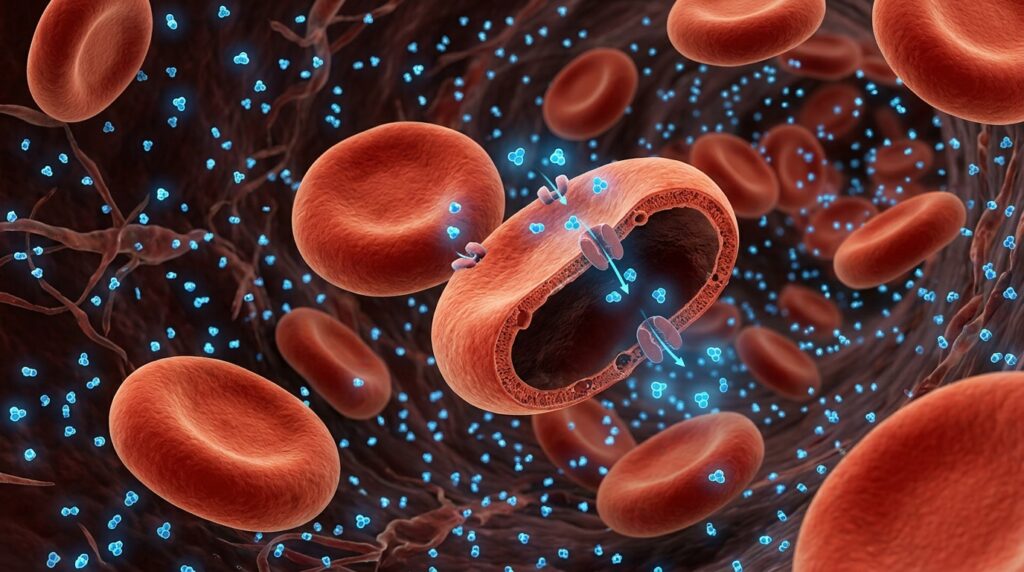 Under hypoxic conditions, erythrocytes begin actively absorbing glucose from the blood