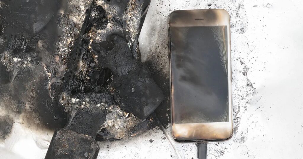 What happens to a charger when it's plugged in without a phone. A charger and smartphone can sometimes be more dangerous than gas cylinders in cars. Image: fireguardservices.com. What happens to a charger when it's plugged in without a phone. A charger and smartphone can sometimes be more dangerous than gas cylinders in cars. Image: fireguardservices.com. Photo.