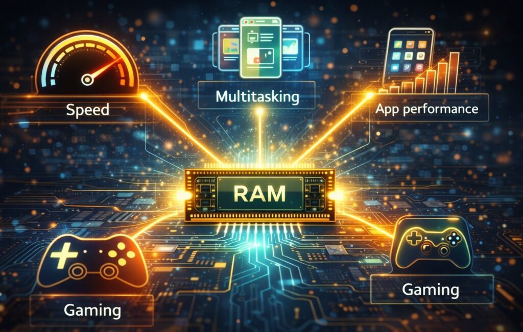 What does RAM affect. RAM affects many things, but to varying degrees. Photo.