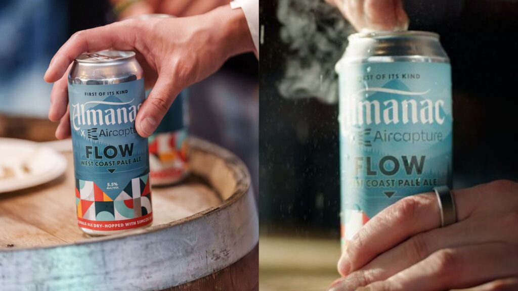 Flow Beer — the world's first beer carbonated with carbon dioxide captured directly from the air. Photo.