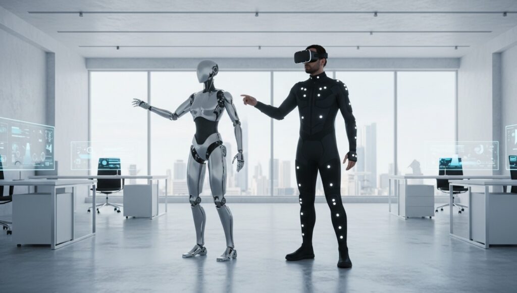 Why Entire Schools Are Needed to Train Robots. Operators literally 'show' robots how to move, and the robots memorize it — again and again. Why Entire Schools Are Needed to Train Robots. Operators literally 'show' robots how to move, and the robots memorize it — again and again. Photo.
