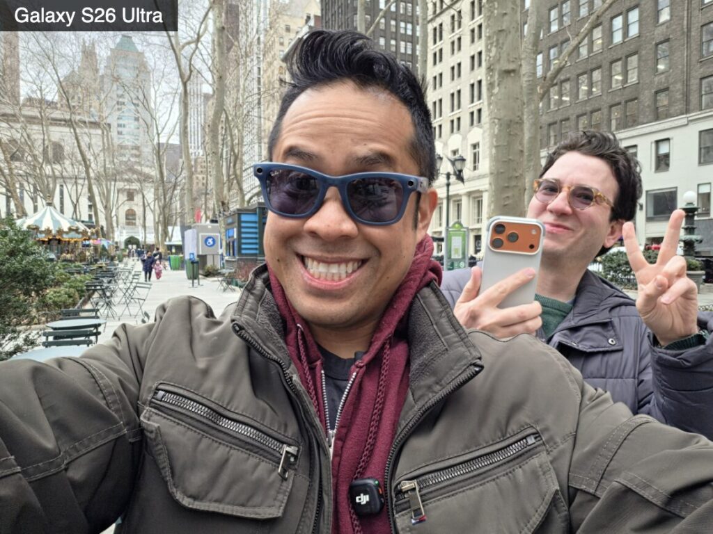 Where iPhone 17 Pro Max Beats Galaxy S26 Ultra. Selfie on S26 Ultra. Image: tomsguide.com. Photo.