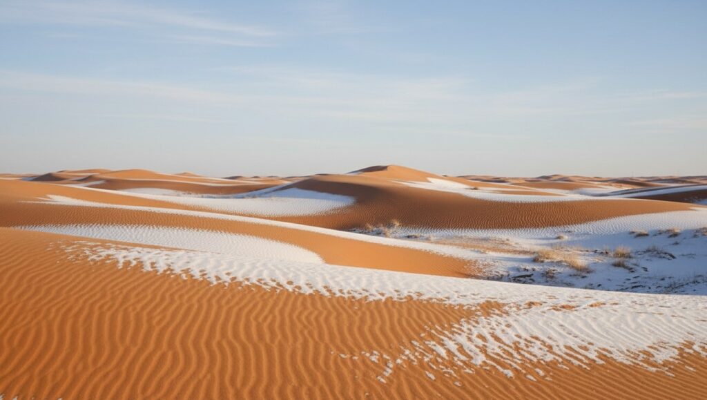 It Snowed in the Sahara! Find Out Why This Is Happening More Often. Snow on the Sahara dunes — a sight that can still surprise even seasoned meteorologists. It Snowed in the Sahara! Find Out Why This Is Happening More Often. Snow on the Sahara dunes — a sight that can still surprise even seasoned meteorologists. Photo.