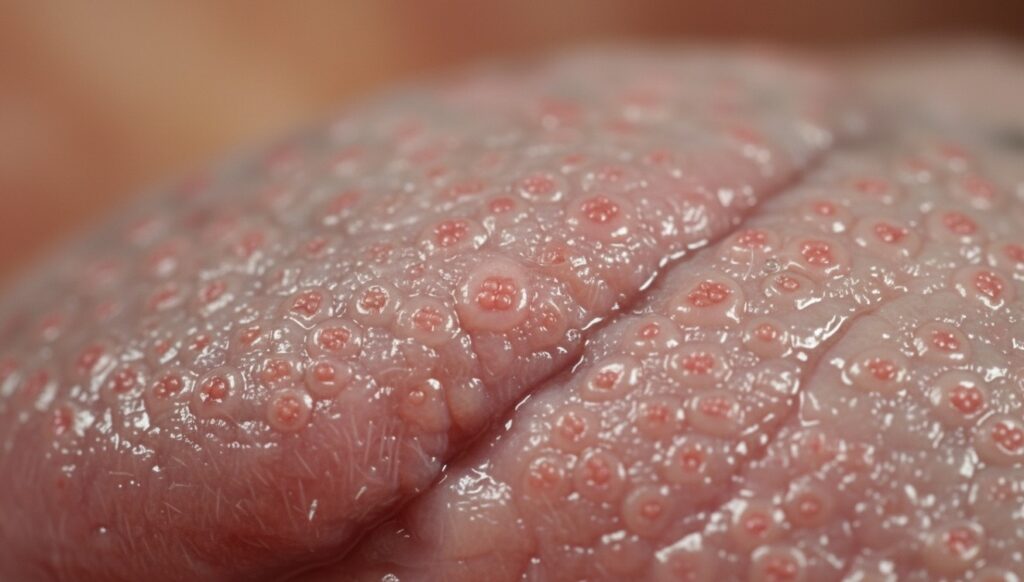 How the Tongue Senses Taste. Those bumps on the tongue are not receptors but papillae. The real receptors are hidden inside and are impossible to see without a microscope. How the Tongue Senses Taste. Those bumps on the tongue are not receptors but papillae. The real receptors are hidden inside and are impossible to see without a microscope. Photo.