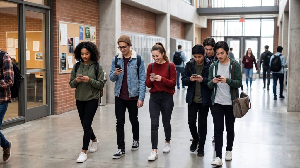 Students are the primary risk group for problematic smartphone use. Photo.