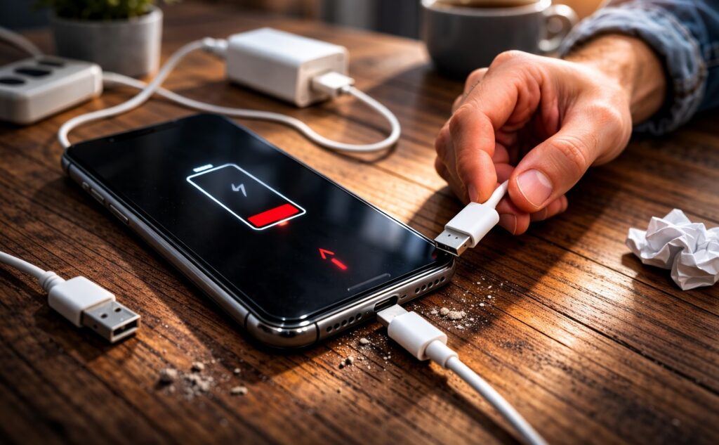 Phone Not Charging. What to Do? There is a way out, but not everyone will like it. Photo.