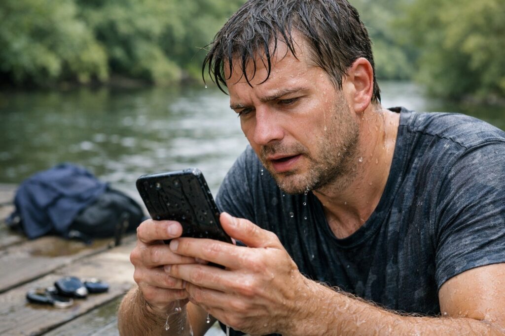 Can You Use a Smartphone Right After It Falls in Water. Use it or wait first? Can You Use a Smartphone Right After It Falls in Water. Use it or wait first? Photo.