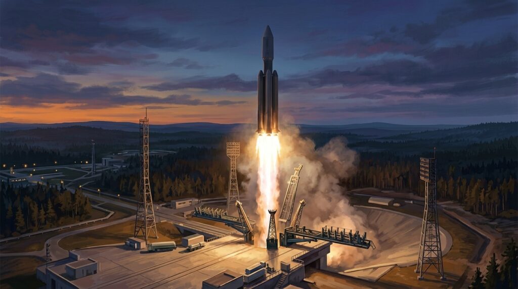 Rocket launch from the Plesetsk Cosmodrome