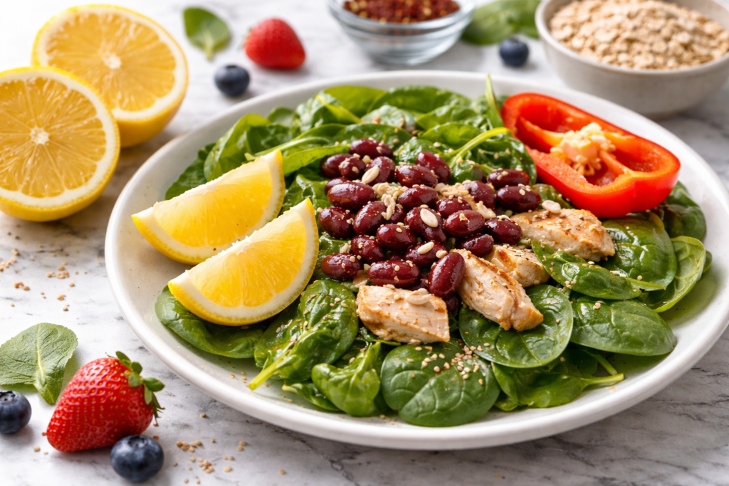 Fats + Vitamins A, D, E, and K. Magnesium is better absorbed from cooked foods high in oxalic acid (spinach and leafy greens) than from raw ones. Photo.