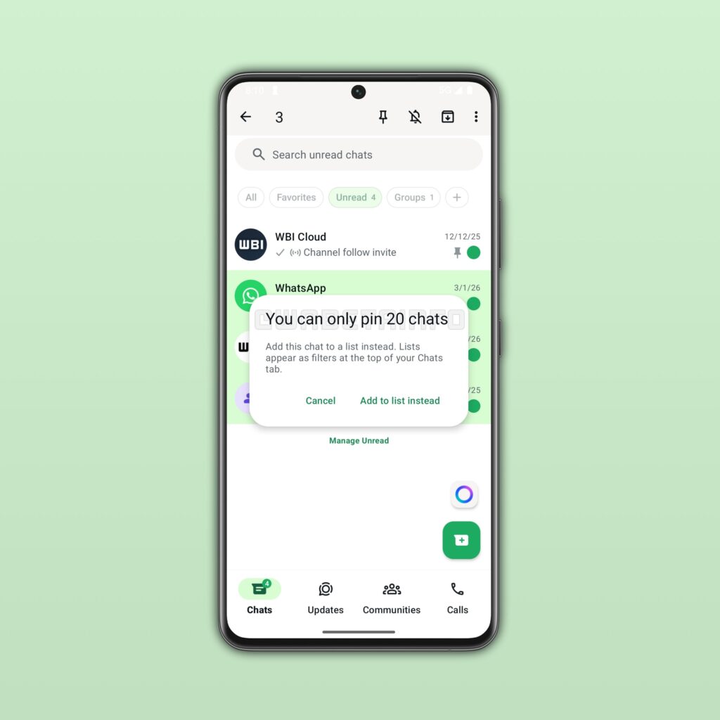 What Features Will WhatsApp* Plus Include. More chats to pin. Image: WABetaInfo. Photo.