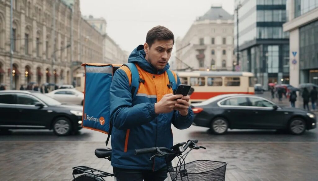 What Doesn't Work Without Internet in Moscow. Just imagine what it's like for couriers right now. Photo.
