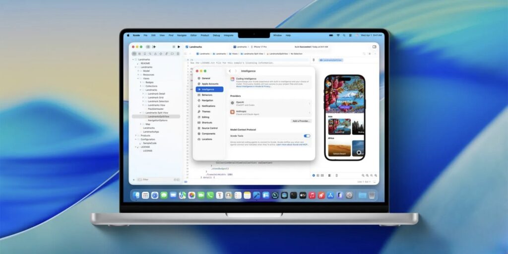 How to publish an app in the App Store. Xcode 26.3 with an integrated AI agent for writing code. Photo.