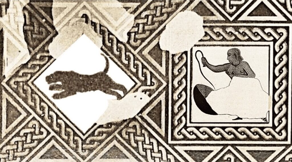 Fragment of a 3rd-century Roman mosaic with two medallions depicting a leopard and a woman. Source: The International Journal of the History of Sport, 2026.