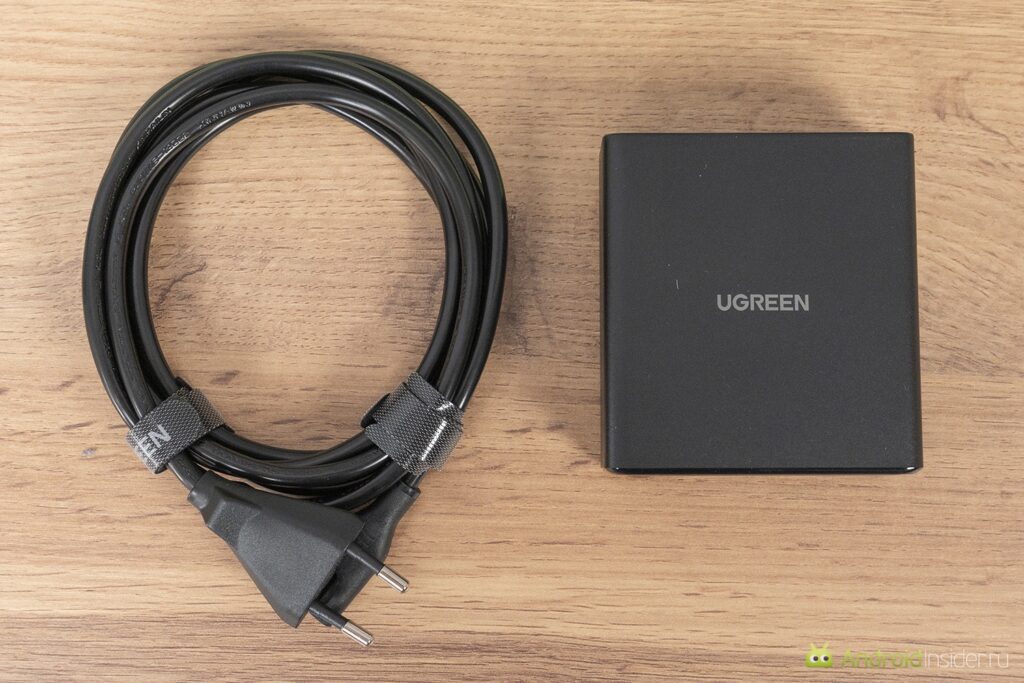 The charging hub package contents. Nothing extra. Just the hub itself and the power cable.