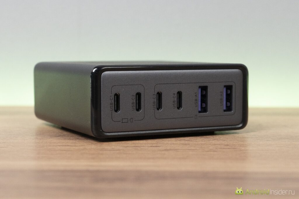 The front of the hub features 6 ports.