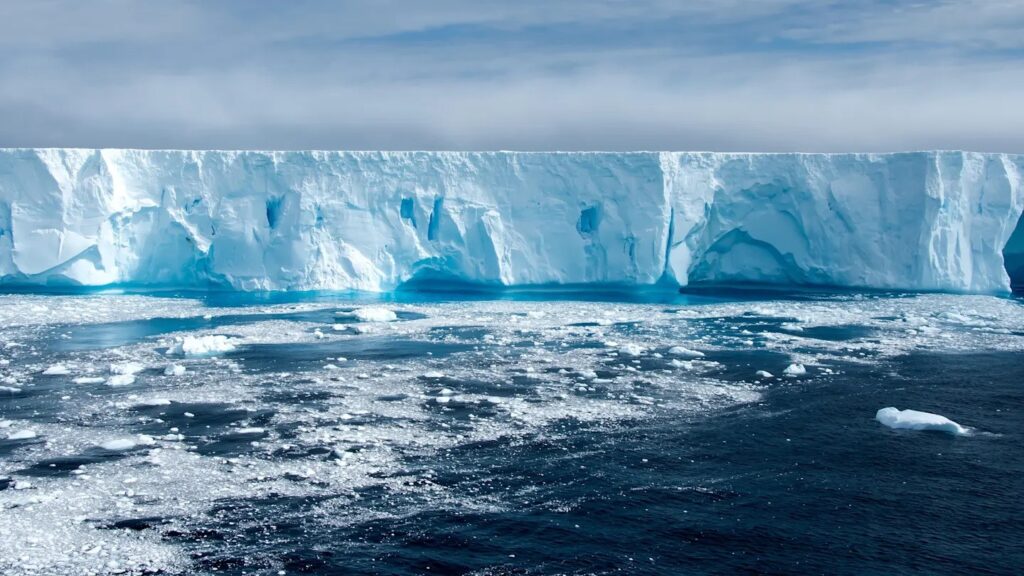The edge of the Thwaites Glacier in Antarctica — one of the fastest melting glaciers on the planet. Photo.