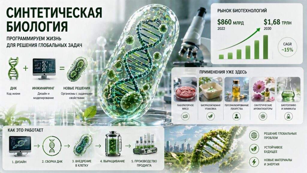 Synthetic biology is also aimed at solving a huge number of problems. Photo.