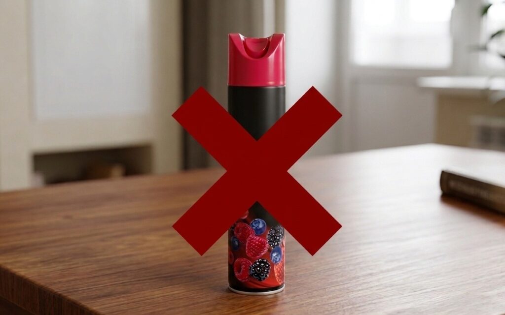 Bright air freshener packaging hides a far from harmless chemical composition. Photo.