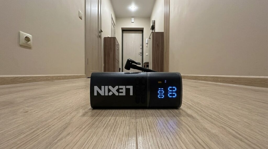 Compressor, power bank, and flashlight in one body — and it all fits in the glove box