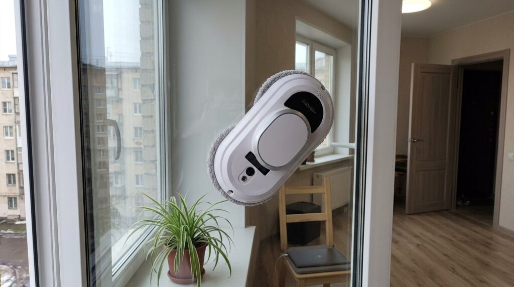 Window cleaning robot on sale. This robot will be a great help with your windows. Photo.