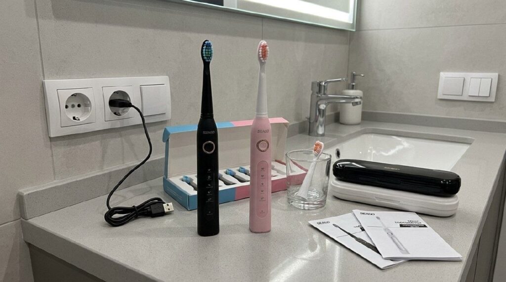 Includes brush heads, a travel case, and a long-lasting battery.