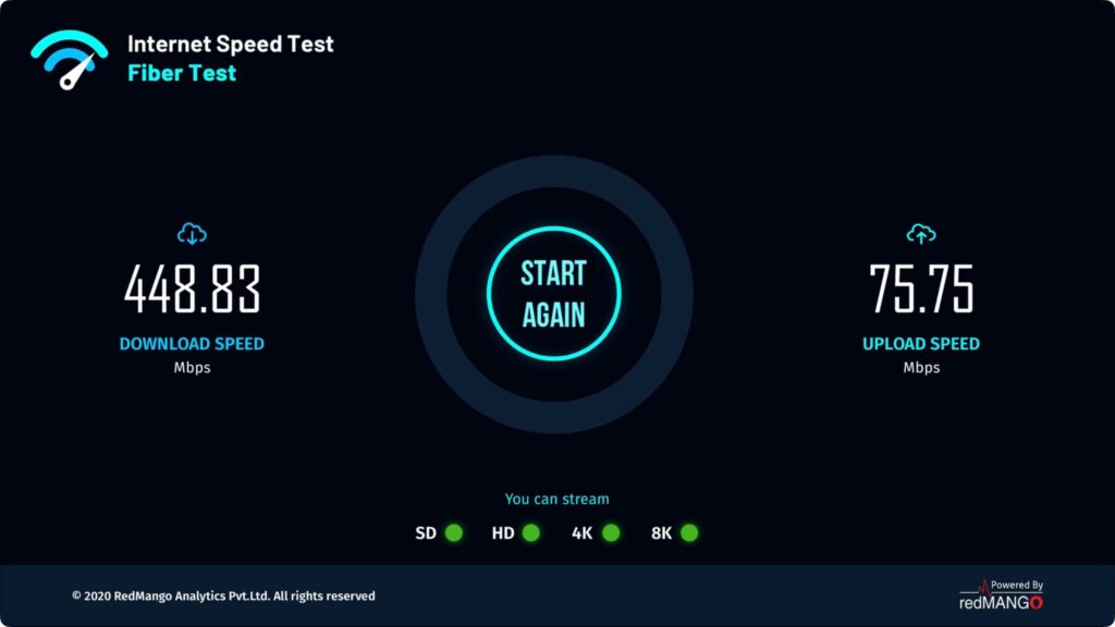Apps for measuring internet speed on Apple TV. A decent alternative for measuring internet speed. Photo.