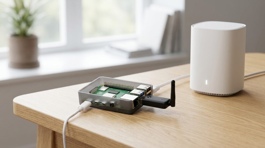 Raspberry Pi with a Zigbee coordinator — the foundation of a fully local smart home