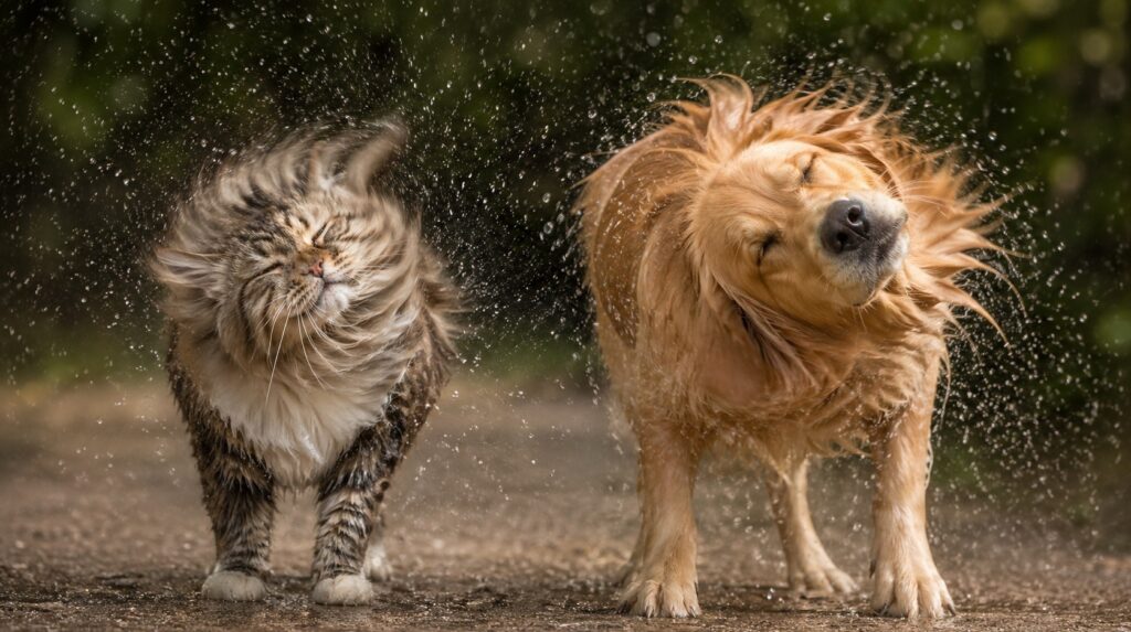 There is a scientific explanation for why cats and dogs often shake their heads. Photo.