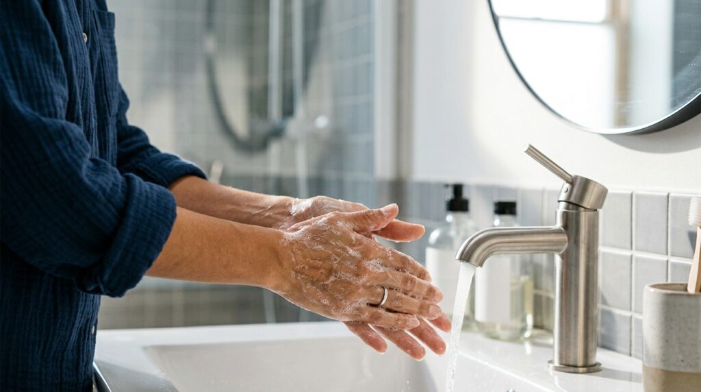 Handwashing — a simple way to reduce the risk of nasal infections. Photo.