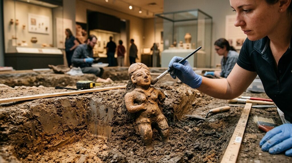 Ancient clay figurine of a human — our ancestors literally connected themselves with the earth