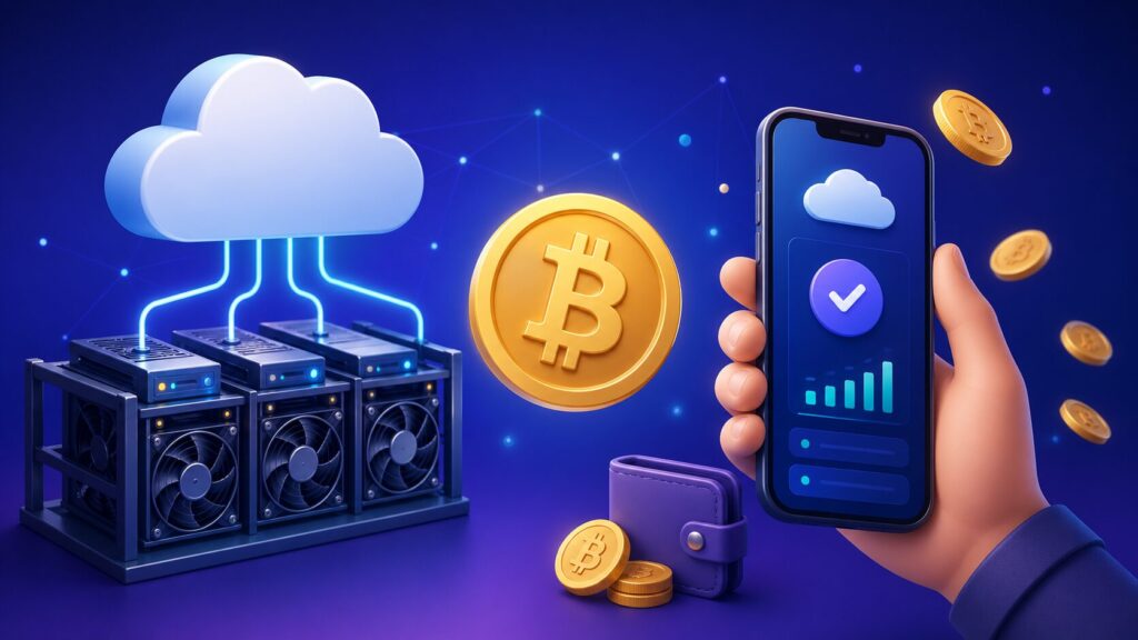 Cloud mining is possible even from a smartphone. Photo.