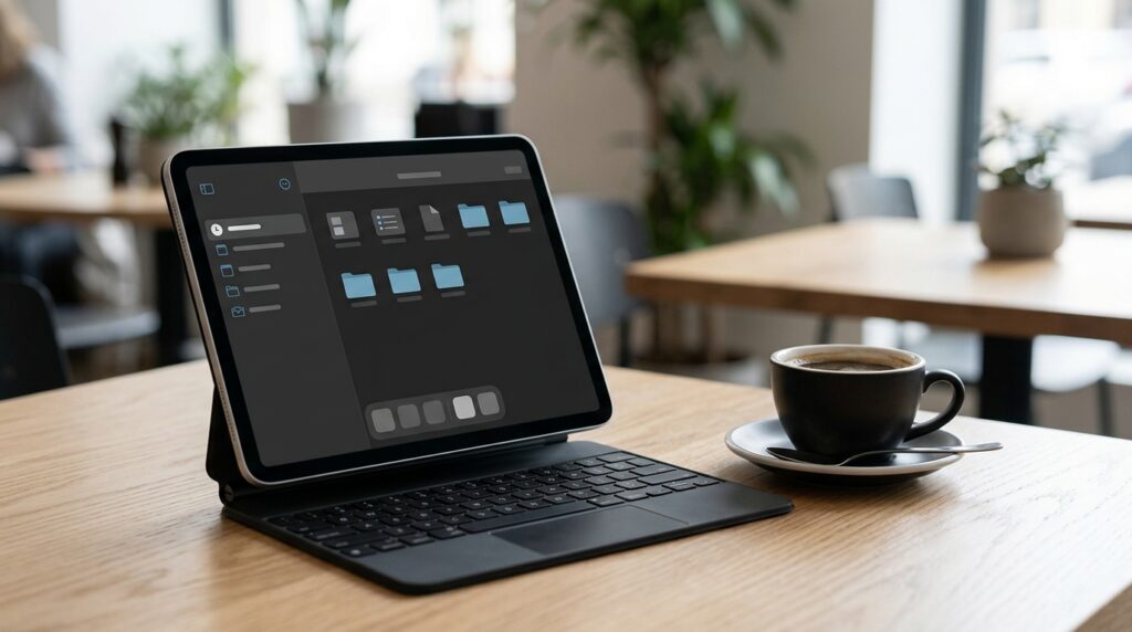 iPad Air with Magic Keyboard — a full-fledged workspace in a café