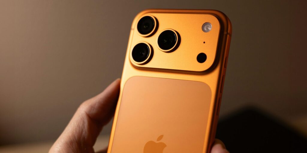 Should you wait for iPhone 18 Pro Max or buy iPhone 17 Pro Max. By the way, if you want an orange smartphone, there's not much time left to buy one. Photo.