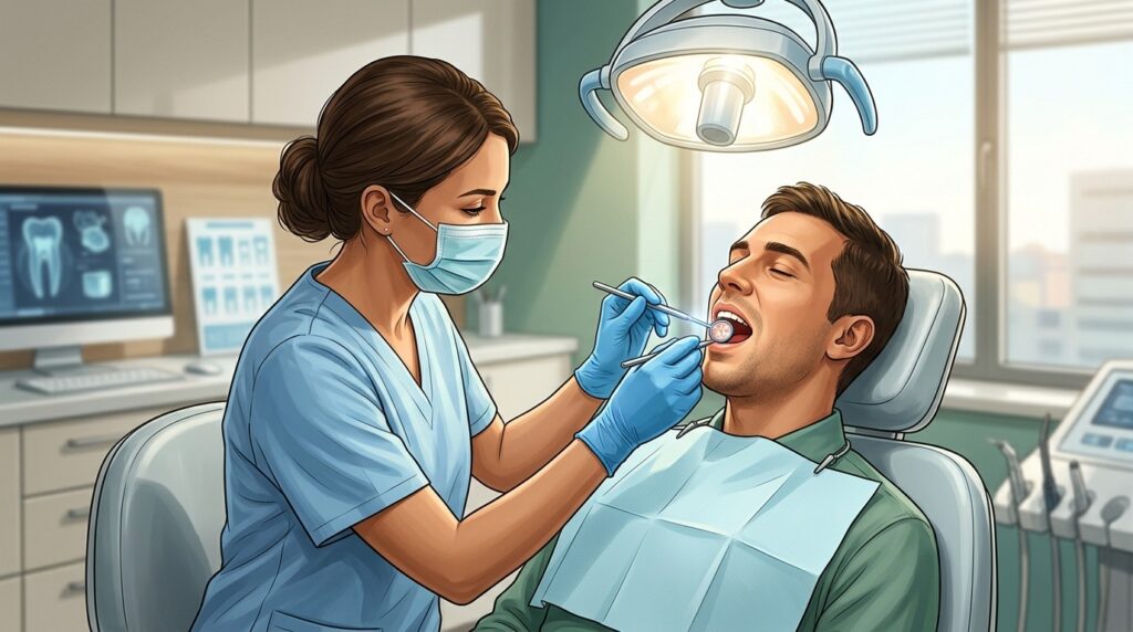 A visit to the dentist is the only way to eliminate the cause of a toothache. Photo.