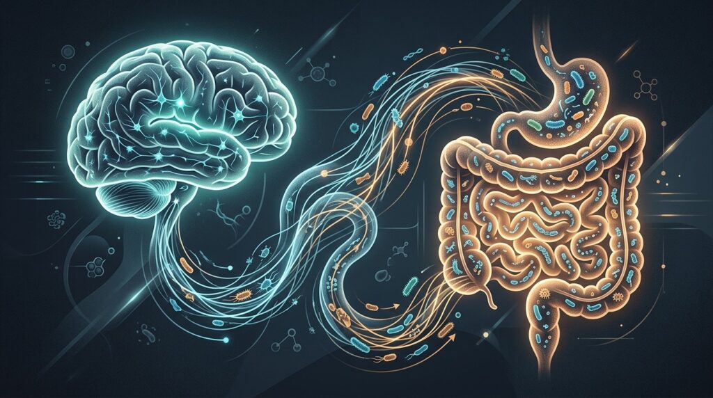 The connection between the brain and the gut — the axis through which bacteria can influence eating behavior