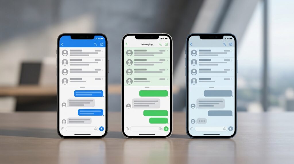 XChat alongside WhatsApp and Telegram — three messengers with different approaches to privacy
