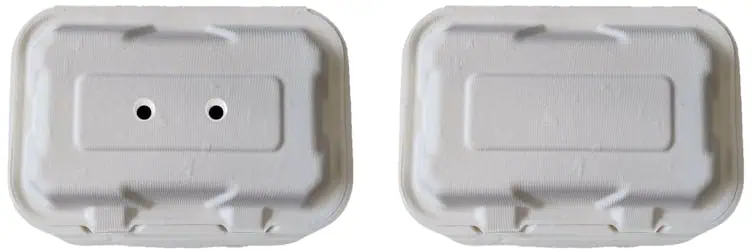 Food boxes in the experiment — with 'eyes' and without