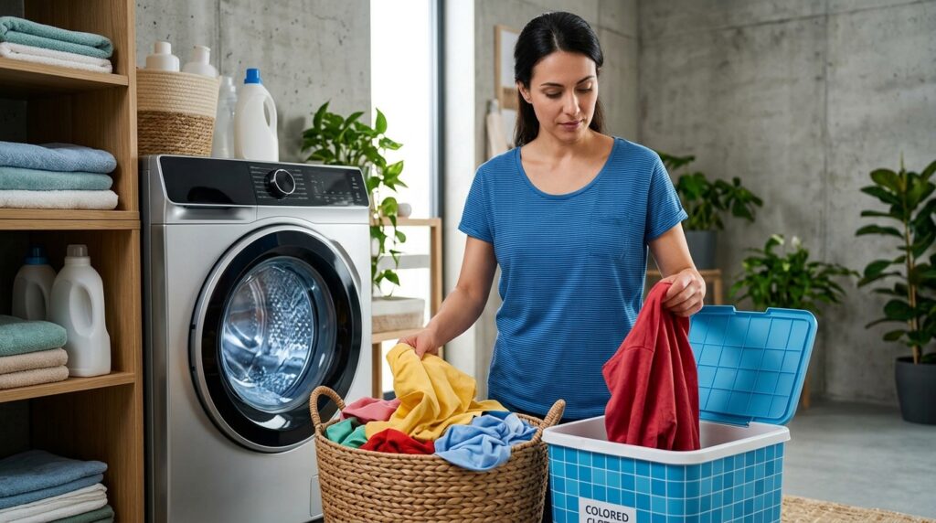To keep clothes from shrinking after washing, you need to know what material they're made of. Photo.