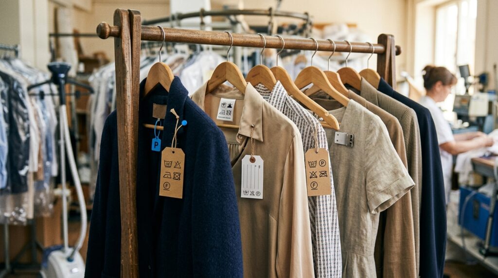 Clothing labels will tell you whether an item can be washed or needs dry cleaning. Photo.