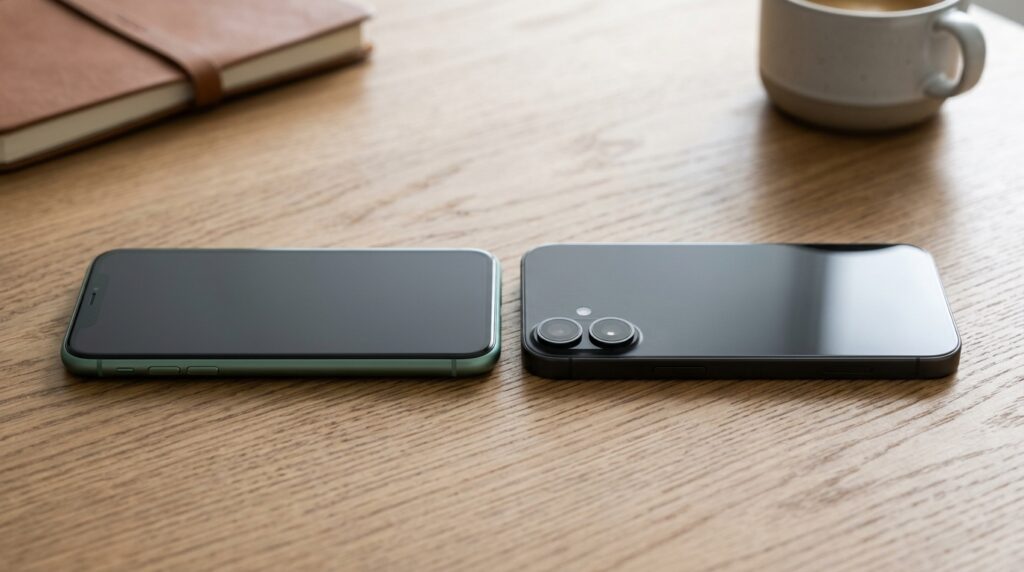 iPhone 11 and a modern iPhone — the performance difference is noticeable