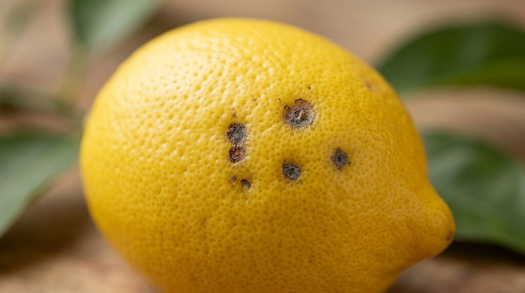 Dark spots on a lemon — a sign of freezing