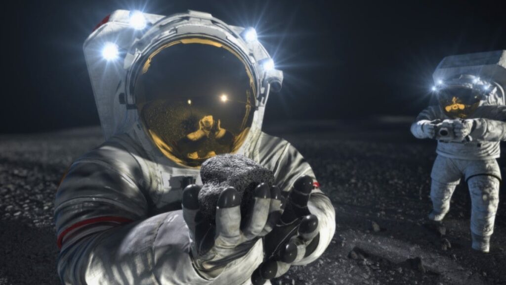People on the Moon feel completely different than on Earth. Photo.