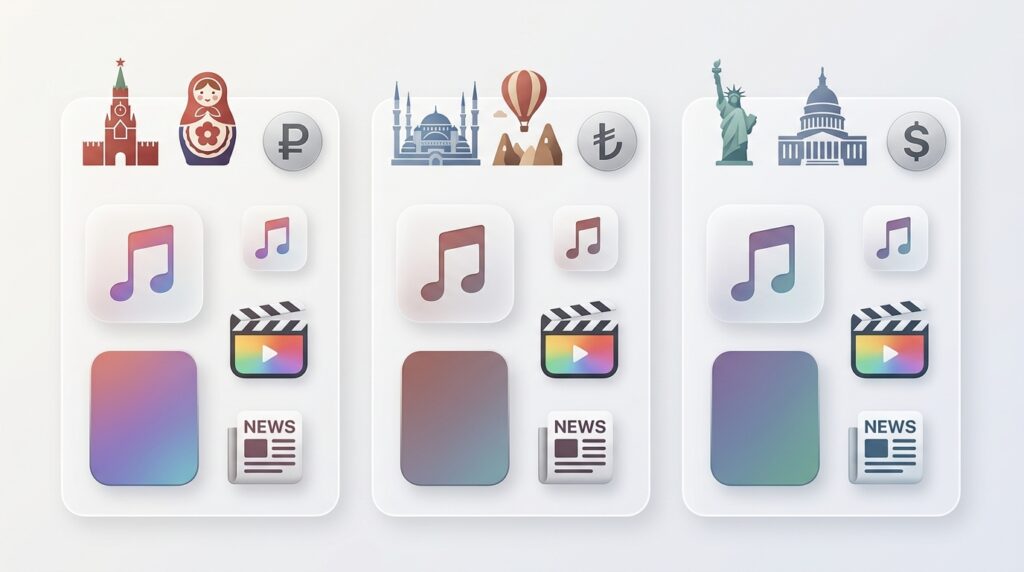 Comparison of Apple subscription prices in different regions