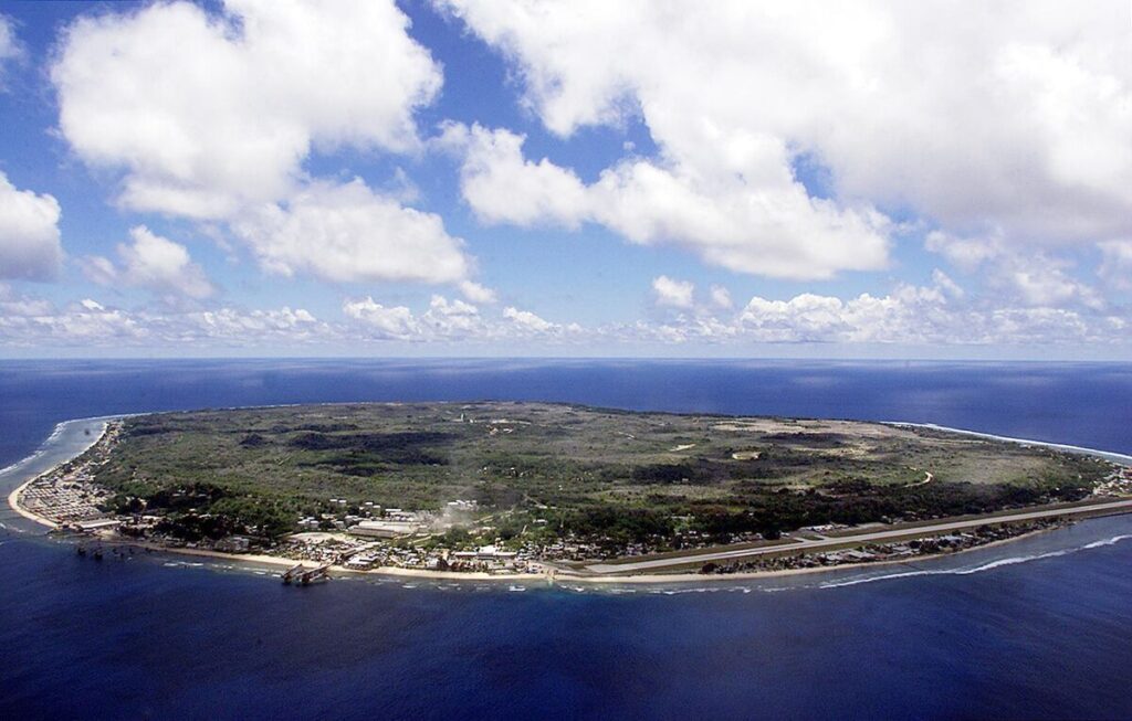 Aerial view of Nauru.