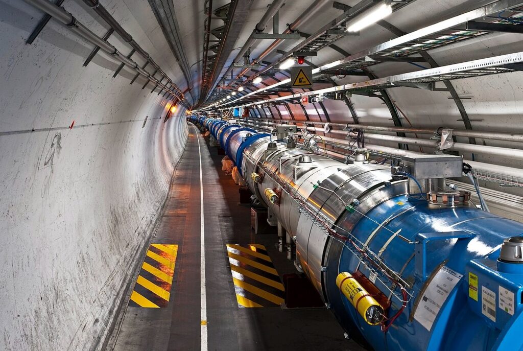 Part of the Large Hadron Collider. Image source: wikimedia.org. Photo.