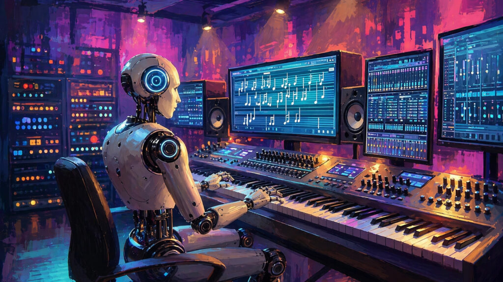 AI-generated music on Apple Music. Neural networks have reached the world of music. Photo.