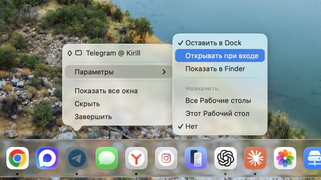 How to remove an app from auto-launch via the Dock. You can remove auto-launch for a specific program right from the Dock. Photo.